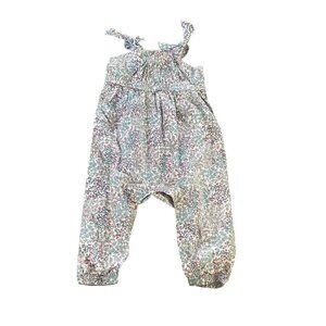 Tea Collection Italy Villa Borghese Shoulder Tie Floral Romper Size 3-6M